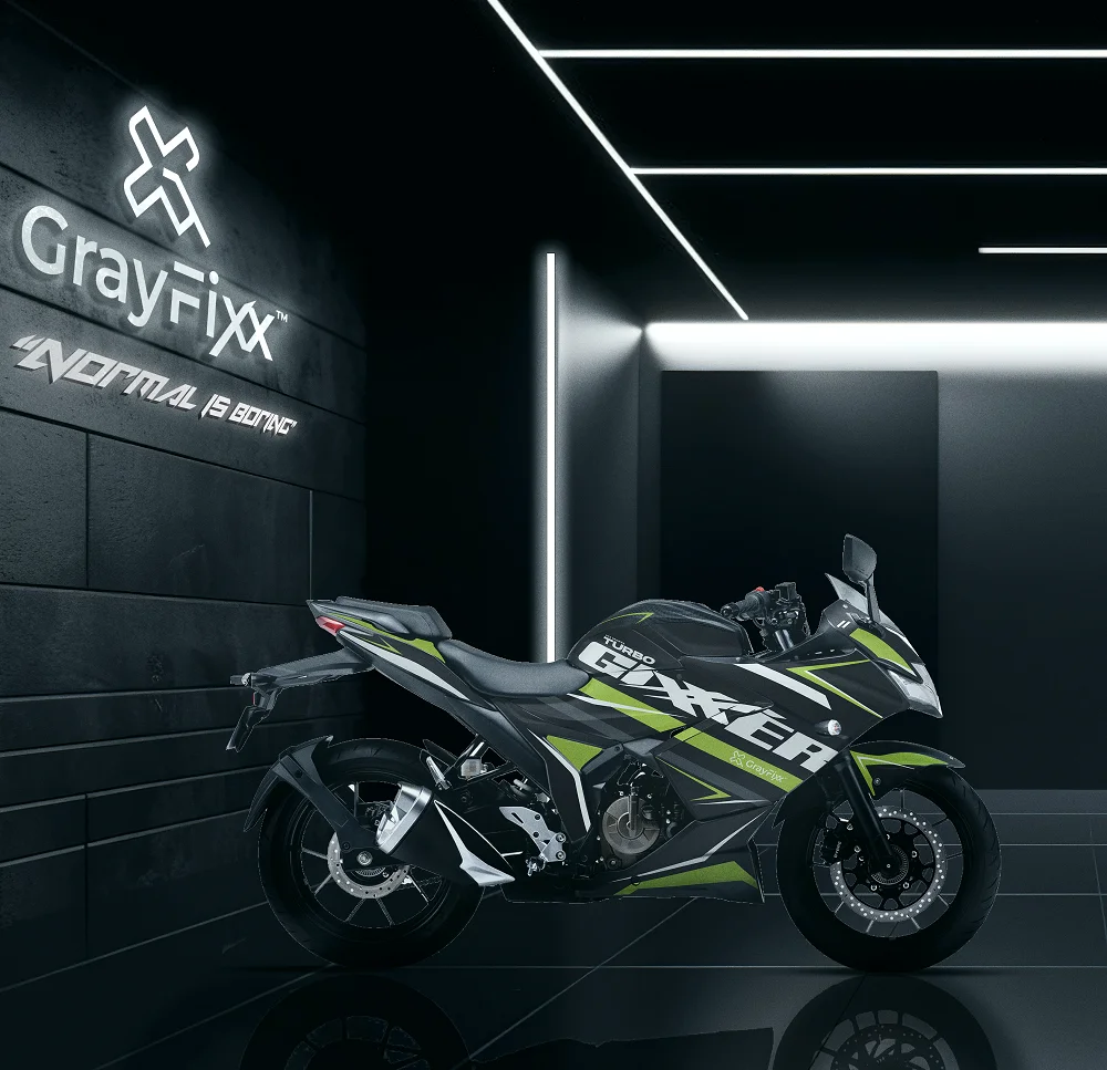 Turbo Edition Full Body Sticker For Gixxer SF 250 Made In Premium Gloss Vinyl With FPF(Fade Protection Film), Water Proof, Precut Sticker, Pack of 1 for Both Side